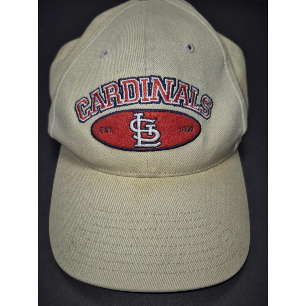 VTG ST LOUIS CARDINALS - 90s Khaki Twins Enterprises Adjustable Dad Hat‎ Cap